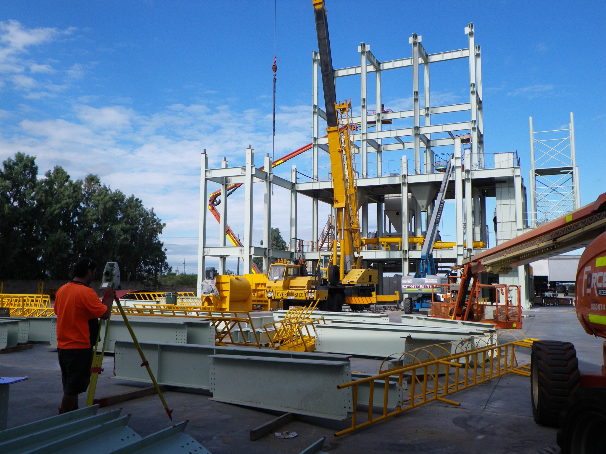 Steel structure and survey equipment on an as-constructed project