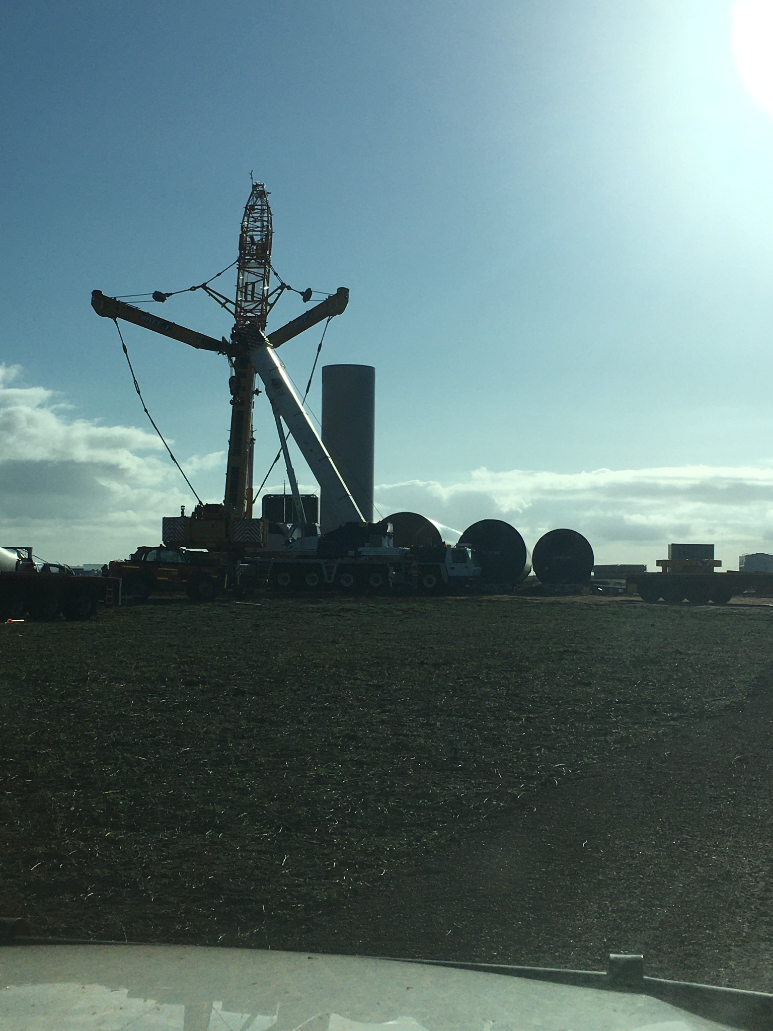 Engineering survey project with heavy lifting equipment